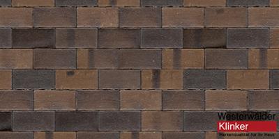 Тротуарная клинкерная брусчатка PK833A Schwarz Braun 200x100x52 Westerwalder Klinker